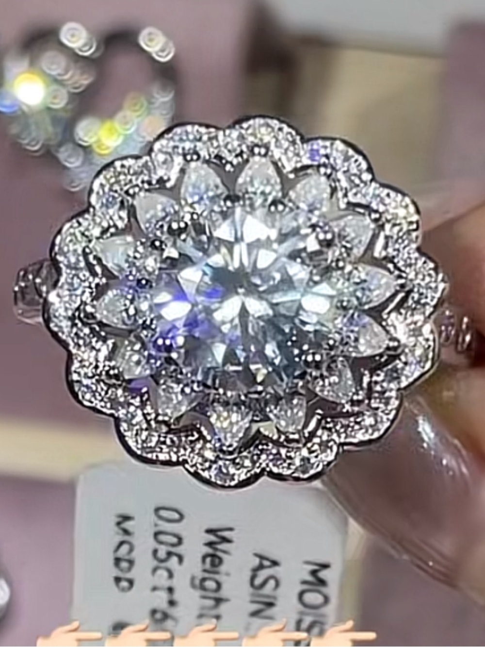 GRA CERTIFIED Moissanite Diamond 2CT ring 925 Sterling silver NEW STUNNING 6&8.5 - Picture 12 of 14